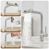 Black 304 Stainless Steel Pull-out Kitchen Faucet Waterfall Hot And Cold Mixed Water Sink Tap Multi-function Rinse Rotate 3668