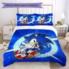 Sonic Cartoon Prints bedding, duvet cover and pillowcases, birthday gift (1 duvet cover + 2 pillowcases, pillow insert not included)JM012