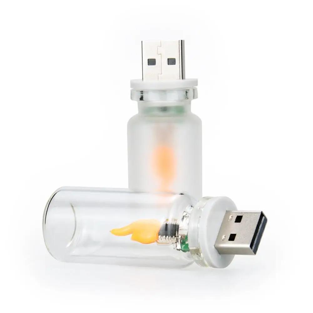 Retro USB LED Filament Nachtlicht Gelb Warm Glühbirne Beleuchtung Flamme Umgebungslicht Für Heimdeko Notbeleuchtung