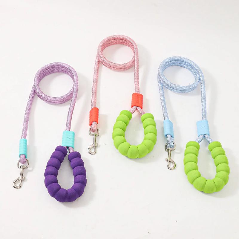 Pet Dog Leash with Dopamine Foam Handle Anti-Slip Reflective Nylon Training Walking Lead for Small Medium Large Dogs Outdoor