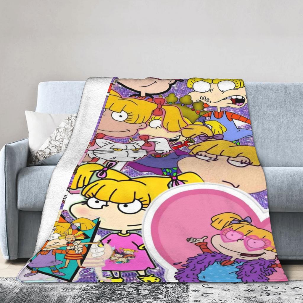 Rugrats Angelica Pickles Pattern Blanket Soft Fluffy Plush Throw Blanket For Living Room Camping Flannel Bedspread Bed Cover