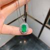 Jewelry European and American imitation emerald pendant ring fashion banquet jewelry set necklace ring