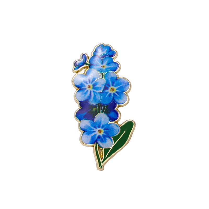 Plant Flower Series Brooch Alloy Epoxy Flower Lily of the Valley Enamel Pin Clothing Accessories Metal Badge