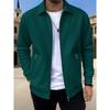 New Casual Men's Winter New Solid Color Pocket Zipper Long Sleeve Jacket