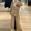 Spring and Autumn Long-sleeved Fake Two-piece Hooded Top Loose Large Size Belly-covering Trousers Suit for Women