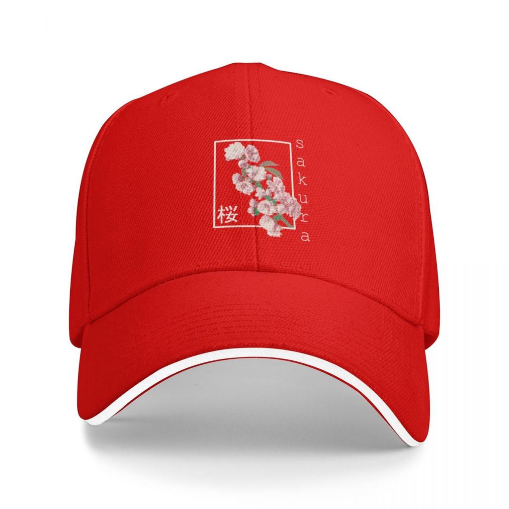 Cherry Blossom Graphic Vintage Japanese Sakura Kanji Aesthetic Baseball Cap Golf Hat Sun  For Children Womens 2025 Mens