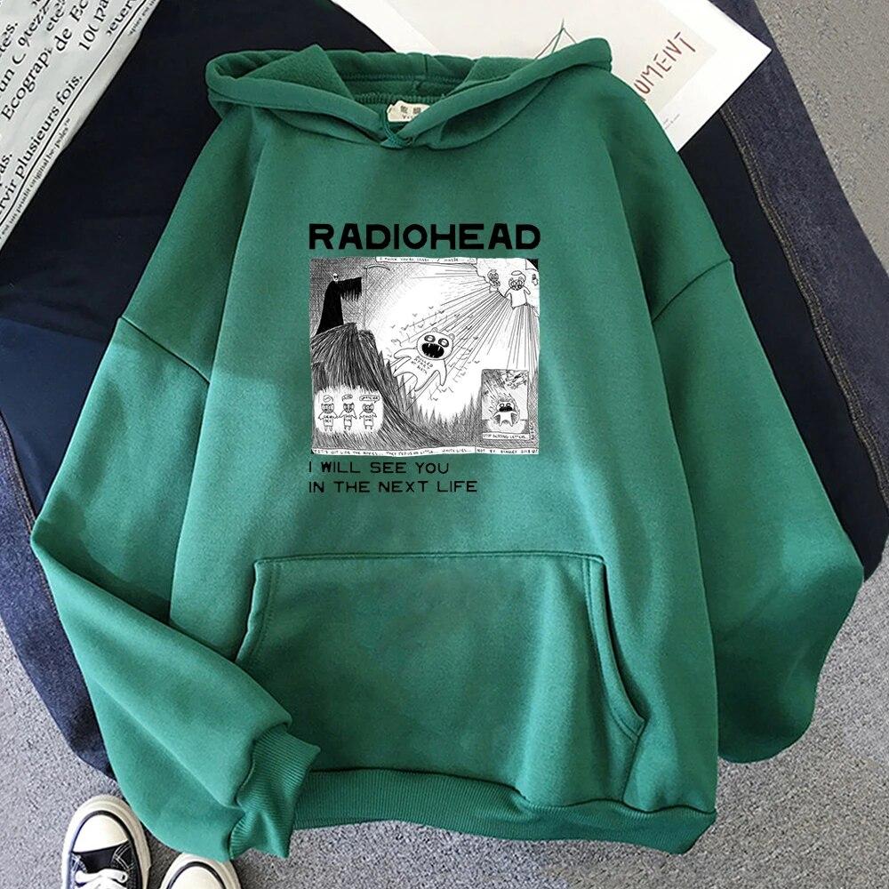 Radiohead RadioIndie Fan 2D Print Men's Cotton Hoodie Casual Oversized Pullover Popular Streetwear Fashion Trend Unisex Clothing