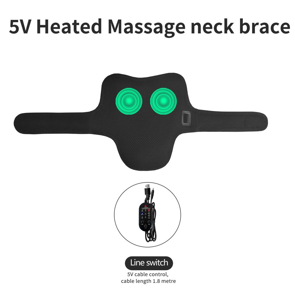 USB Heated Neck Support Portable Cervical Pain Relief Stable Pressure Relief for Home Office Driving