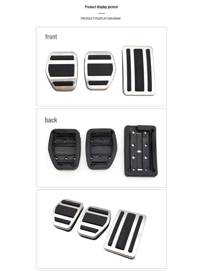 Non-Slip Decorative Pedals for Peugeot 508: Accelerator, Brake & Footrest
