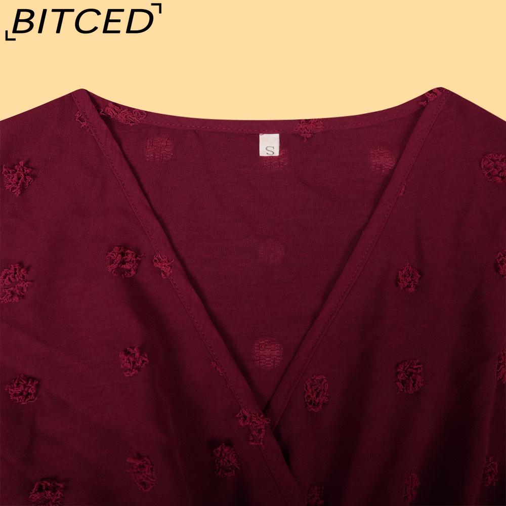 BITCED Herbst/Winter Einfarbiges Casual-Kleid mit weitem Saum Damen Langkleid