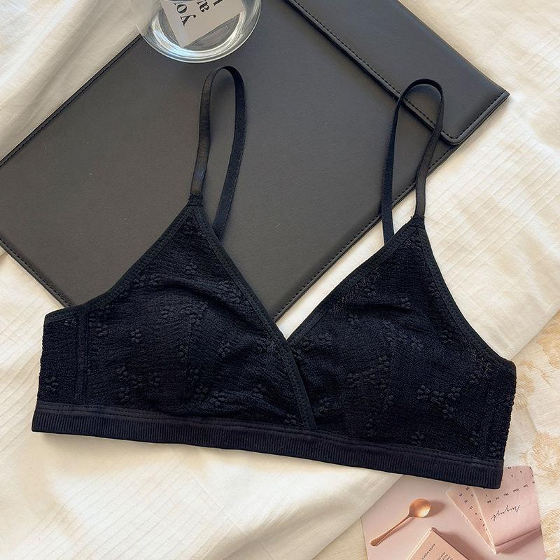 

Ultra-thin Women s Wire-Free Triangle Cup Bra Lifting Anti-Drooping Push-Up Sweet Underwear 38/85