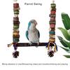 Papageienkäfig Spielzeug Naturholz Kauschaukel Bunter Vogelblock mit Tannenzapfen Für Kleine bis Große Papageien Unterhaltung