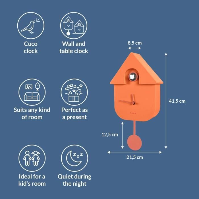 Horloge murale - fisura - terracotta - 21,5 cm - design classique - intérieur