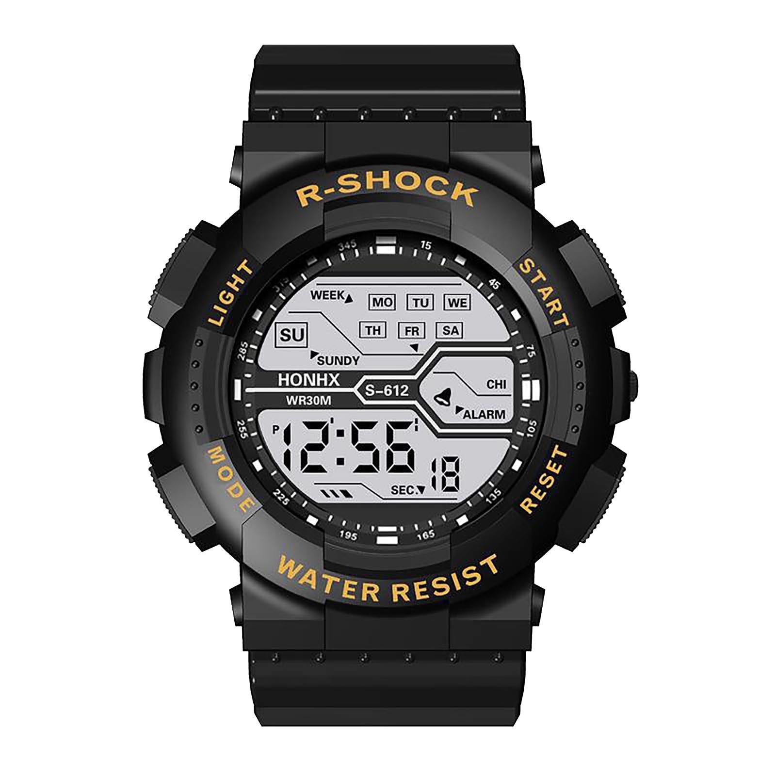 H-onhx Led Digital Watch Разнообразие стилей крутых спортивных электронных часов с 4 кнопками Life Водонепроницаемые часы One Size