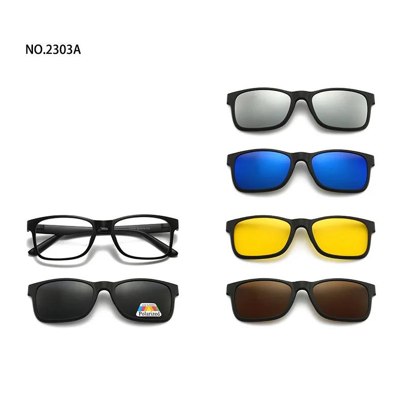 

2026 New Mirror Magnetic Attraction Polarized Middin Sunglasses 6 Iin 1 Clip Cycling Glasses Dazzling Men Sunglasses Women SHOW AS PICTURE