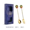 2025 Christmas Spoon and Fork Set Stainless Steel Creative Tableware Coffee Tea Dessert Spoon Spoons with Gift Box 6Pcs New