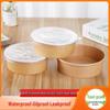 Shixun Round Kraft Paper Takeout Bowls with Lids, 1100ml (100 Sets)