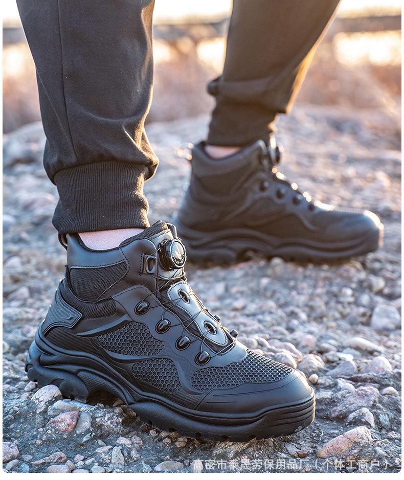 High-Top Steel Toe Safety Boots: Anti-Smash, Anti-Puncture, Ankle Support, Comfortable for Long Standing.