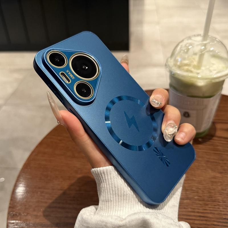 Applicable To Huawei Mate70pro Mobile Phone Case New Magnetic Suction Pura70Ultra with Lens Film P70 Protection Case