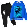 Boys Haaland Cartoon Football Tracksuit 2 Piece Hoodie and Jogger Pants Set Kids Graphic Print Sport Outfit