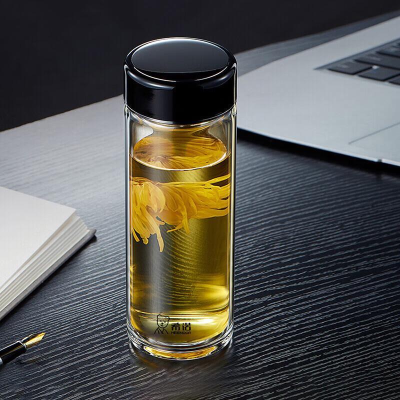 Heenoor Single-Layer Glass Tea Infuser Water Bottle 520ml
