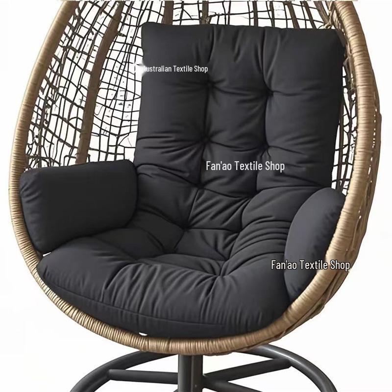 Thickened Waterproof Outdoor Hanging Basket Seat Cushion for Armchair, Recliner, Rocking Chair, or Swing with Backrest