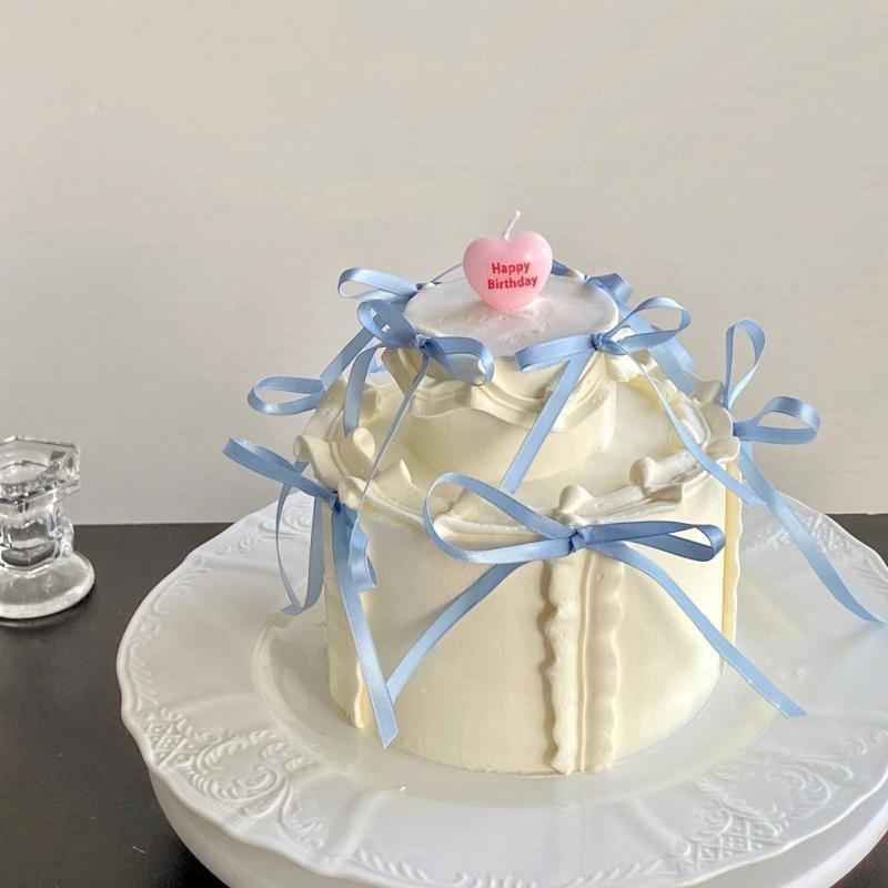 10 шт. Червоний Рожевий Бант Стрічка Прикраса для Торта Бантик Стрічка Топери для Торта на День народження Весілля Вечірка Приладдя Десерти Подарунки Декор