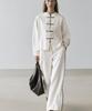 Masimodutti Contrast Trimmed Linen Pants