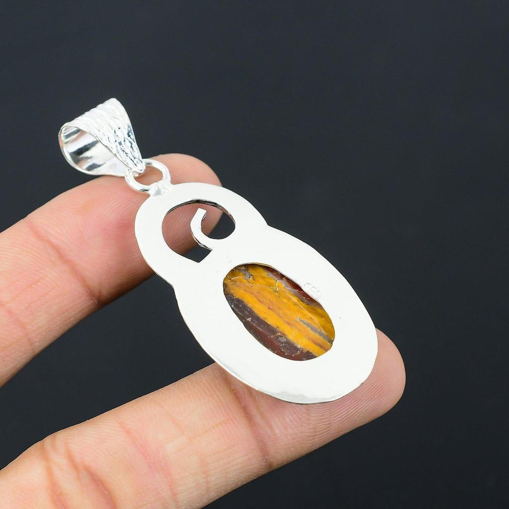 Mothers Day Sale 925 Sterling Silver Red Snakeskin Jasper Stone Pendant Jewelry