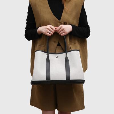 Borsa a mano in tela da donna 2024: Borsa tote elegante, casual e capiente, con colori a contrasto