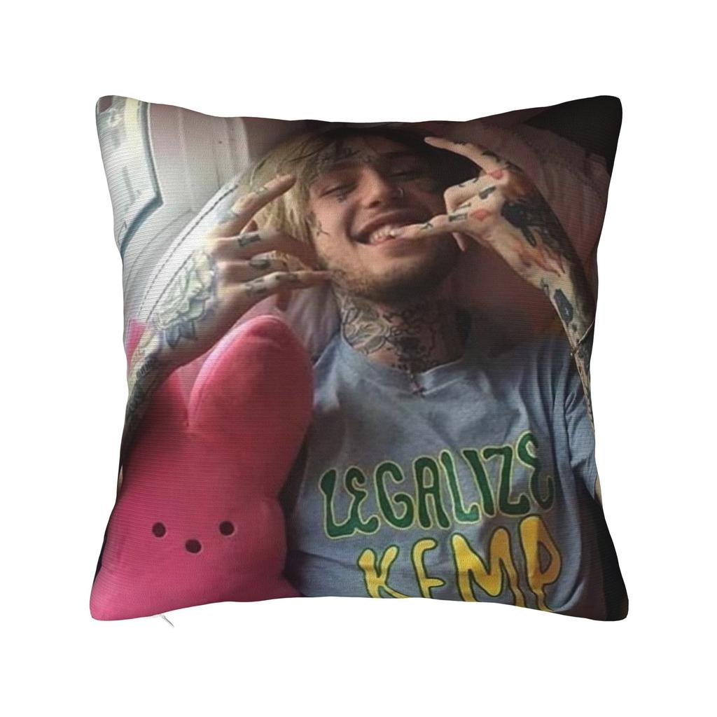 Lil Peep Pillowcase Printed Polyester Cushion Cover Decorative Throw Pillow Case Cover Sofa Zippered 40X40cm