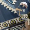 Bohemian Geometric Decoration Blue Sheer Curtains for Living Room Decoration Window Curtains Kitchen Tulle Voile Curtains
