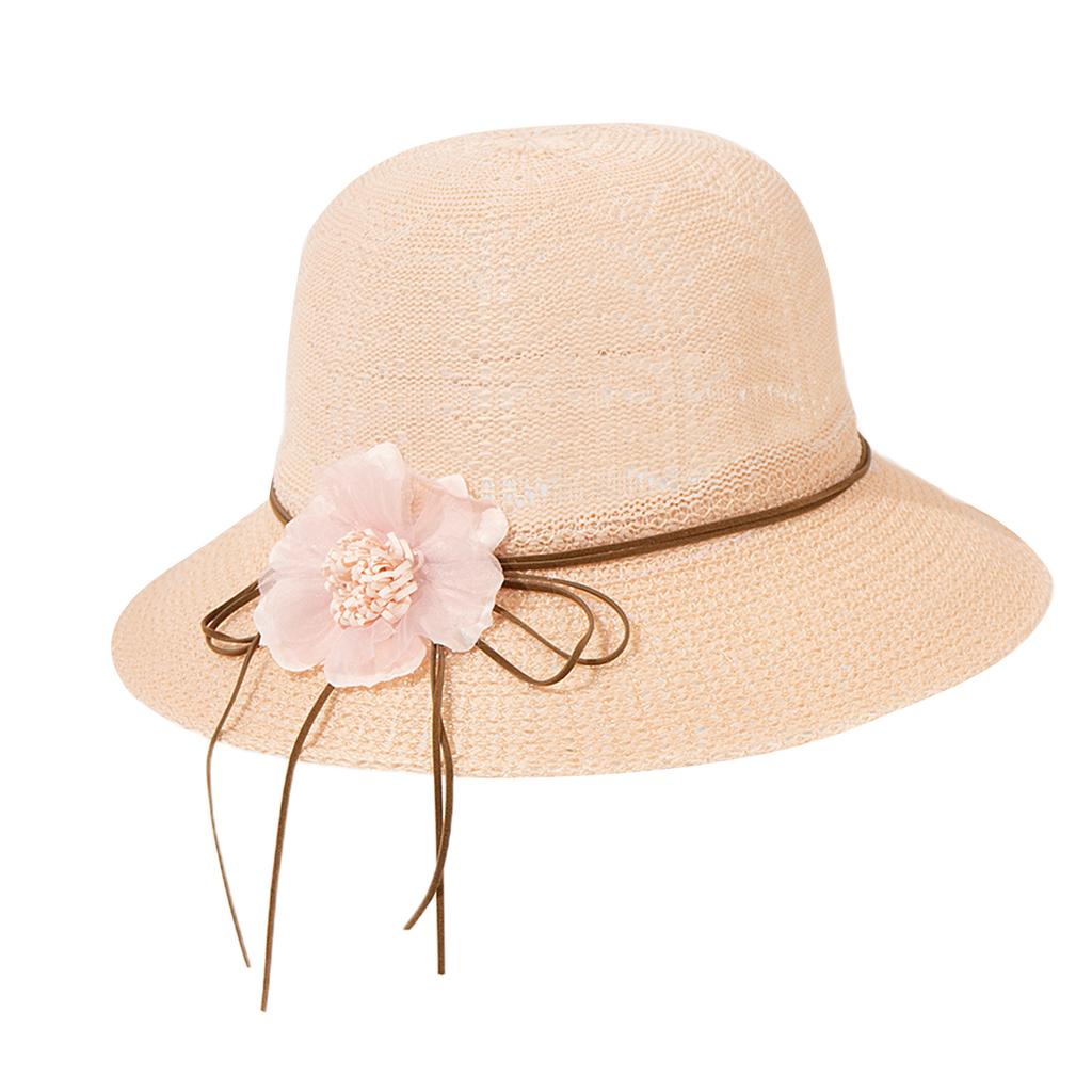 Boho Flower Decor Summer Straw Hat Women Wide Brim Bucket Hats Fashion Travel Beach Holiday UV Protection Sun Caps