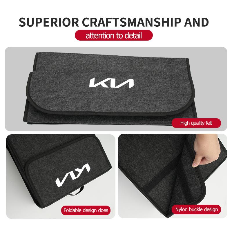 Cpgmvl1 Car Trunk Storage Box Felt Stowing Bag Organizer Tool Auto Interior Accessories For KIA K5 K2 Optima Soul Spectra Niro Cadenza