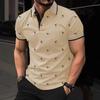Sommer Europäische und Amerikanische Herrenmode Personalisierter Bedruckter Streetwear Kragen Kurzärmeliges Polo Top