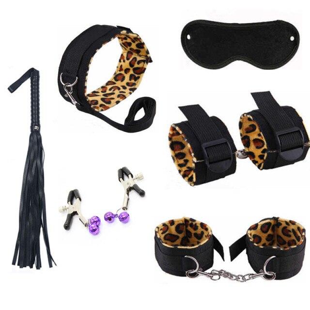 Sexy Mask Fox Tail Metal Anal Plug BDSM Sex Bondage Adult Sex Toys for Women Nylon Plush Sex Handcuffs Whip