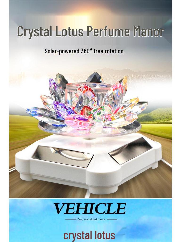 Lotus Guanyin Buddha Car Ornament with Crystal Perfume Base - Peaceful Interior Decoration