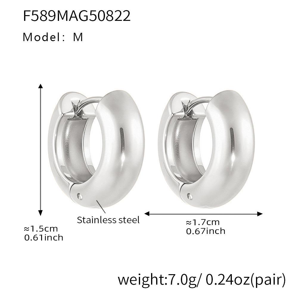Qiong Yao 18K Gold Plated Stainless Steel Hoop Earrings - Simple, Fashionable Women's Jewelry