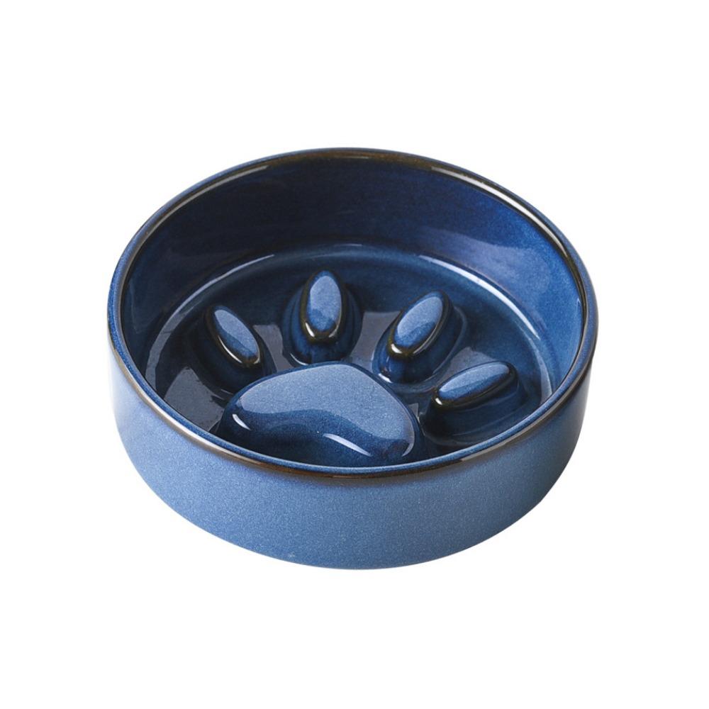 Niedliche Keramiknapf im japanischen Stil für Haustiere, Katzenpfoten-Design, Anti-Schling-Napf, Langsamfresser-Napf für Katzen, Anti-Umkipp-Napf, Runder Wassernapf für Haustiere, Hunde und Katzen