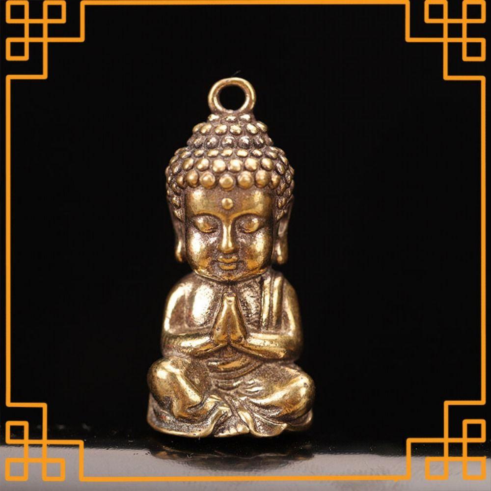 Mini Sakyamuni Buddha Pendant Miniature Mini Buddha Figurine Retro Brass Buddha Ornaments  Bonsai