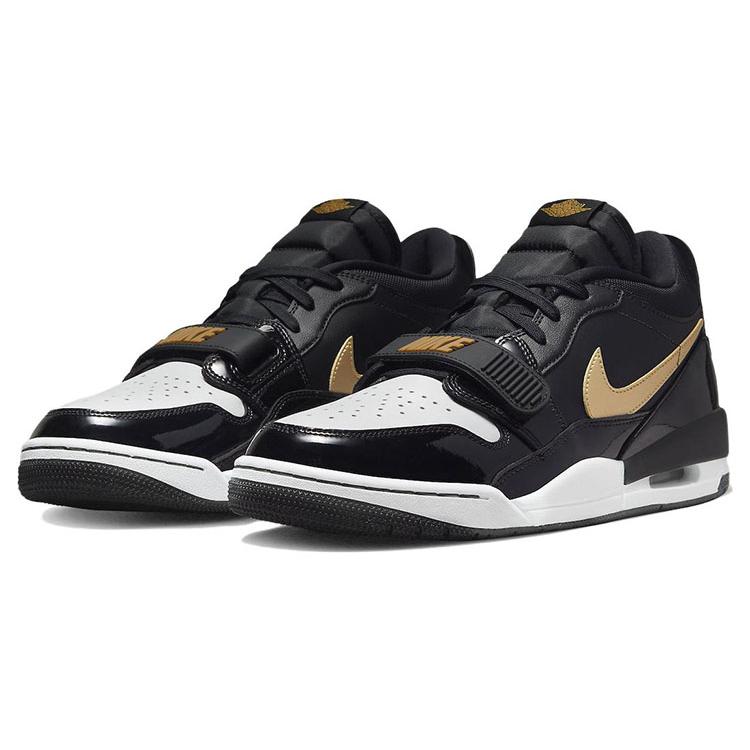 New JORDAN Legacy 312 Low Black Metallic Gold CD7069-071