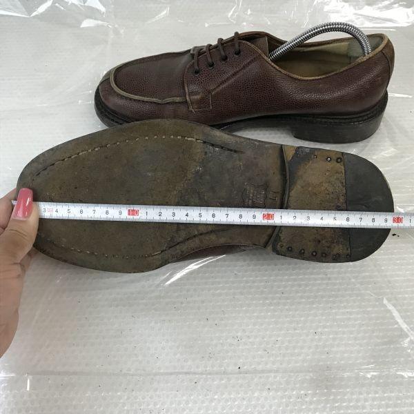 Italy Vintage Hawkins Mackay U-Tip Pebbled Leather Shoes 41 26-26.5cm Brown(USED)