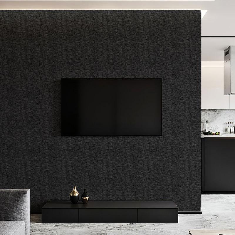 Self-Adhesive Black Crocodile Texture Wallpaper - Waterproof Decorative Wall Sticker