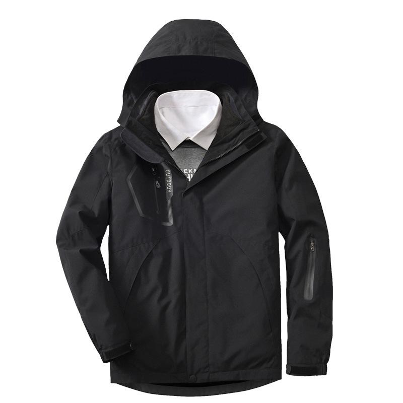 Herren Herbst- und Winter-Outdoor-Zweiteiler Drei-in-Eins-Jacke Herren Winddichte und Warme Bergsteiger-Overalls