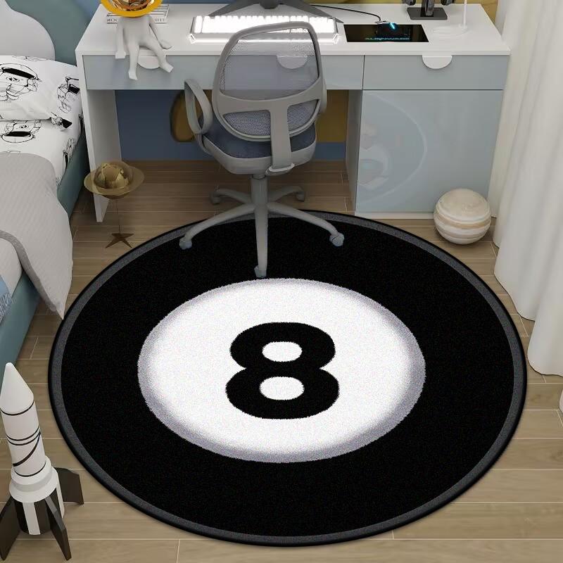 Moderní velký protiskluzový kulatý koberec se sférickým vzorem, měkký koberec do obývacího pokoje, nepouští vlákna, dekorace pokoje, podložka pod židli, pratelné v pračce