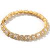 Hip Hop Professional Supplier 2019 New Launched Round&Square Stone Mix Gold Platinum Handmade Inlaid Iced Out Fancy Bracelet