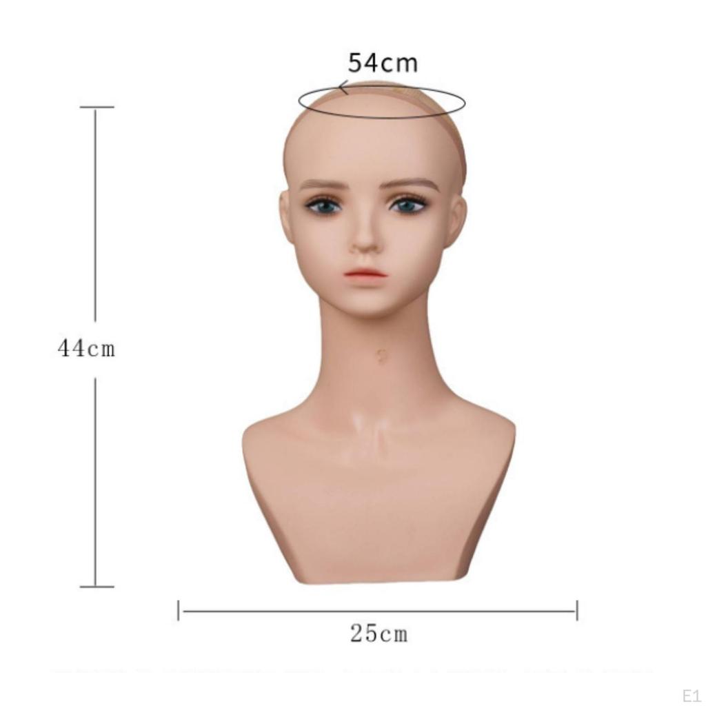 Mannequin Hoofd met Schouders PVC Materiaal Schouder Foto Prop voor Salon Eigenaren,