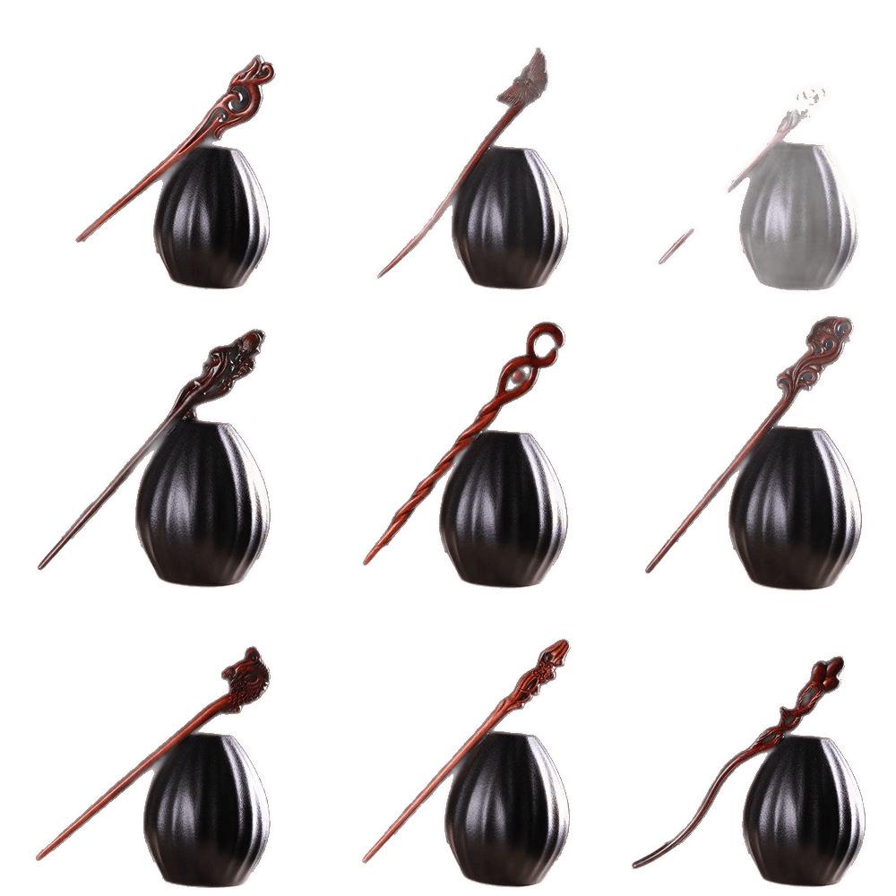 Rosewood Hairpins: Antique-Style Wood Hair Accessories for Hanfu & Qipao