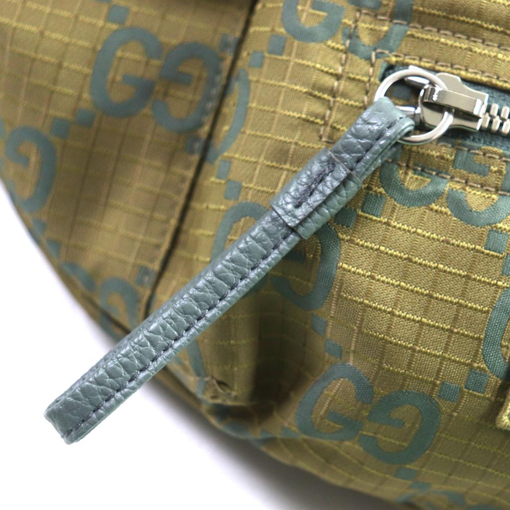 Excellent GUCCI Waist bag GG Ripstop Belt Bag Sling bag khaki Nylon mens 792287 Used