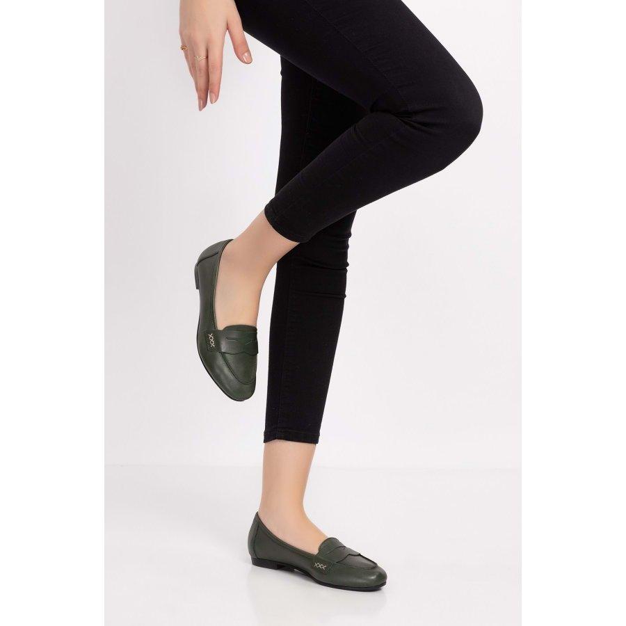 Mocassins plats décontractés en cuir véritable pour femmes